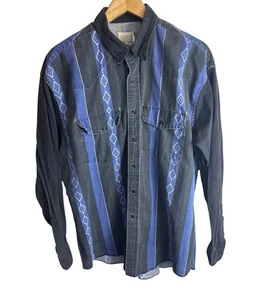 Vintage Express Rider Men’s Aztec Southwestern Striped Shirt Size XL - Picture 1 of 4