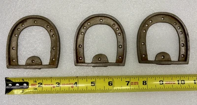 (3) Rare Vintage Antique Cobblers Iron Boot Heel Horseshoe-shaped size 11 or 12 - Image 1 of 3