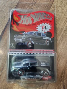 Hot Wheels RLC 55 Chevy Bel Air Gasser Black Neos #1199/3000 Collector Button - Picture 1 of 4