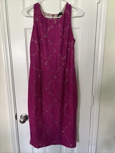 IVANKA TRUMP rosa Blumen ÄRMELLOS GERAFFT SUNBURST REISSVERSCHLUSS KLEID GRÖSSE 8 - Bild 1 von 5