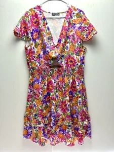 Pretty Garden Damen hell Blumen Minikleid Größe 2XL komplett gefüttert Stufen gebraucht, in einwandfreiem Zustand - Bild 1 von 9