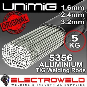 Varillas de soldadura Tig de aluminio de aleación de 1 kg UNIMIG Hypertig 5356 1,6 mm 2,6 mm 3,2 mm - Imagen 1 de 3