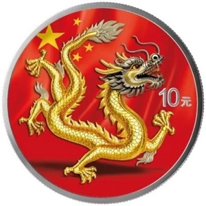 2025 China 10 元 Yuan Dragon Great Wall color 1oz Silber 999 BU NUR 2.888 Münze - Bild 1 von 7