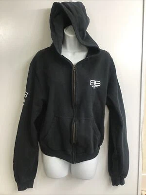 Sudadera con Capucha Balenciaga Unifit Negra Algodón Hombros Envejecidos Talla S Foto 1 de 4