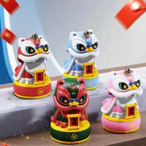 Cabeza con la cabeza con energía solar león bailarín juguete atractivo riqueza escritorio despertar león - Imagen 1 de 11