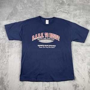 Vintage DARE Shirt Mens XL Blue Resist Violence Drug Free Hipster Grunge Smoker - Picture 1 of 9