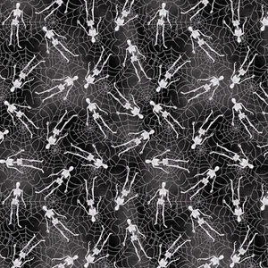 Yard ~ Halloween Skeletons Spider Webs by Windham $3.99 Ships ANY Amount Fabric - Picture 1 of 4