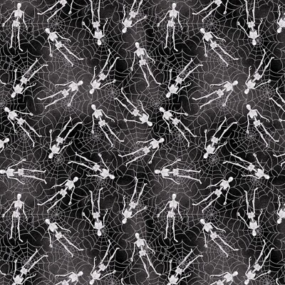 Patio ~ Esqueletos de Halloween Tela de Araña por Windham $3.99 Envío CUALQUIER Cantidad Tela Foto 1 de 4