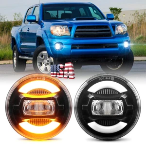 2 piezas Luz antiniebla LED Halo Lámpara de giro ámbar para Toyota Sequoia Tundra Tacoma - Imagen 1 de 7