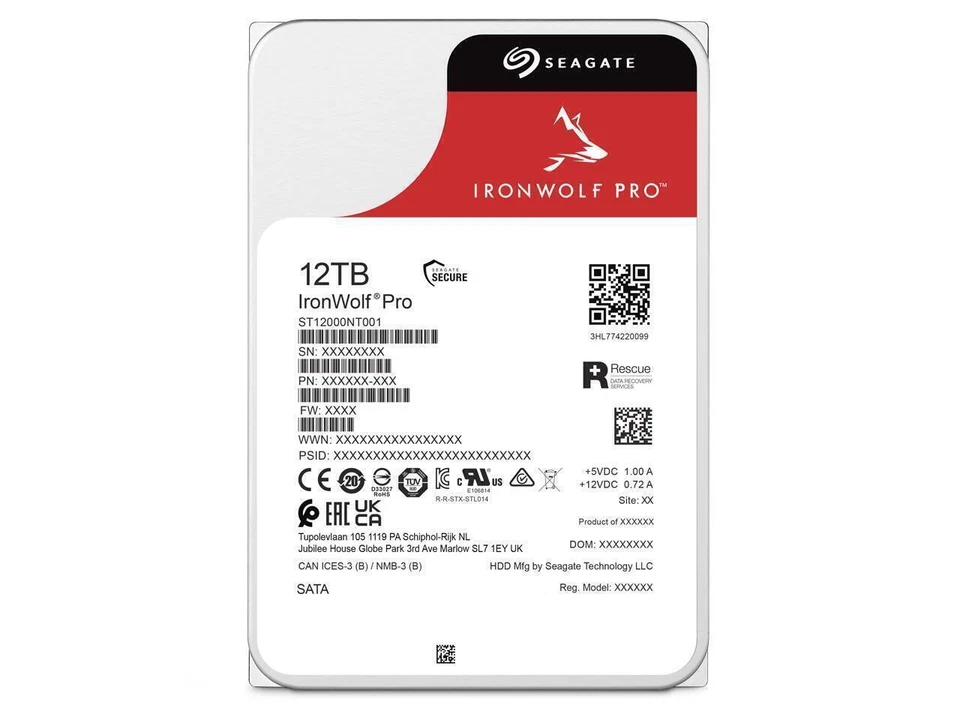 For Seagate Internal Hard Drive ST12000NT001 7200RPM 256MB 12T SATA 6.0Gb/s 3.5 - Image 1 of 3