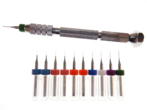 10pc J-head .2mm .25 .3mm .35 .4mm .45 .5mm 3D Printer Nozzle Clog Kit + PinVise - Picture 1 of 1