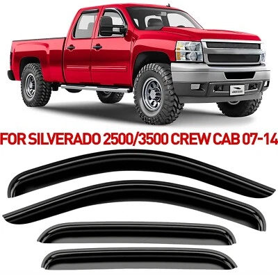 Защита от дождя вентиляционные козырьки козырек для 2007-2014 Chevy Silverado 2500/3500 двойная кабина - Изображение 1 из 4