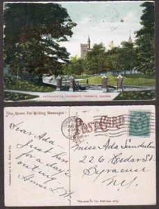1908 Canada Postcard - Toronto, Ontario - Entrance to University - Picture 1 of 1