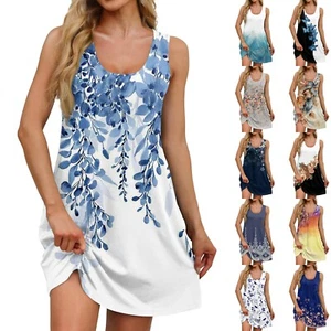 Women's Casual Dresses Daily Dating Out With Pockets Sleeveless Loose Dresses - Picture 1 of 45