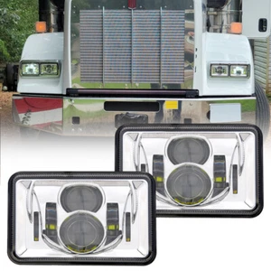 PAIR 4X6'' LED HEADLIGHTS HI-LO SEALED BEAM FOR KENWORTH T800 T400 T600 W900B - Picture 1 of 12