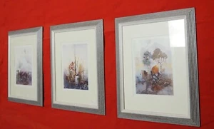 Gemälde colorierte Zeichnungen 53 x 43cm Passepartout + Holzrahmen - Bild 1 von 12