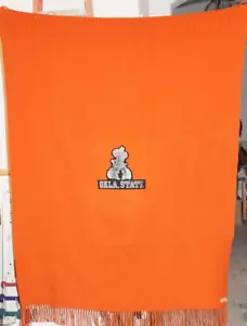 MANTA NARANJA DE COLECCIÓN PENDLETON OKLAHOMA UNIVERSIDAD ESTATAL CON FLECOS - Imagen 1 de 4