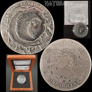 Niue 1 dólar 2019 cráter lunar Copérnico meteorito 1 oz plata *solo 666 piezas* - Imagen 1 de 11