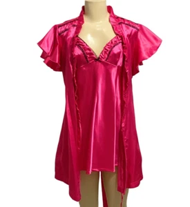 Damen Dessous Nachtwäsche Robe Kleid Babydoll Nachthemd Spitze/Rüschen 36" - Bild 1 von 6