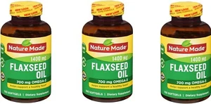 Nature Made Organic Flaxseed Oil Omega 3 Liquid Softgels 100 ct (3 Pack) - Picture 1 of 1