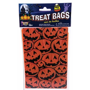 Forum Novelties Pumpkin Ghost Haunted House 6" Halloween Favor Bags, 40 CT, O... - Picture 1 of 2