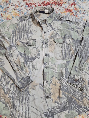 Vintage 90s Sports Afield Realtree Camo Button Up Shirt XL Outdoors Hunting READ - Image 1 of 4