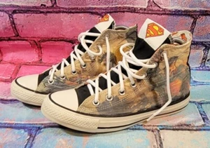 Converse Chuck Taylor Shoes High Top DC Comics Superman Sneakers Womens 8 Mens 6 - Picture 1 of 9
