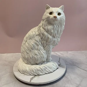 VINTAGE 1986 STATUA UNIVERSALE CORPO KENDRICK STATUA GATTO PERSIANO BIANCO 533 GESSO - Foto 1 di 9