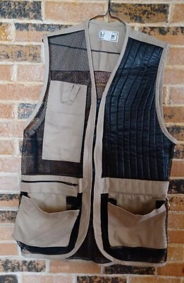 Vintage LL Bean  Mesh Canvas Leather Trim Hunting Vest - Size L - Image 1 of 4