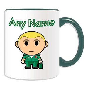 Personalisierte Geschenk Sanitäter blond Tasse Spardose Tasse Krankenhaus grün Uniform Tee - Bild 1 von 21
