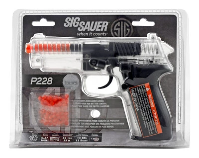 Sig Sauer P228 Spring Powered Airsoft Pistol 260 FPS Clear Color Cyber Gun - Image 1 of 2