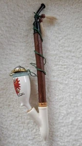Vintage Tyrolean Lidded Smoking Pipe-Cherry Wood Stem-Made In Germany - Picture 1 of 4