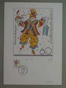 Briefmarkengrafik PHILARTES 1349 Mainzer Karneval  Bajass Auflage 1000 - Bild 1 von 1