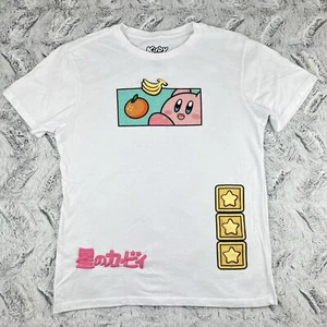 Nintendo Kirby T Shirt Adult Size Medium White Puff Paint Nintendo Soft Blend - Picture 1 of 14