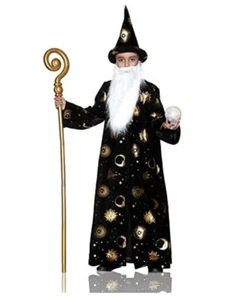 Wizard - Celestial - Black/Gold - Merlin - Costume - Child - 2 Sizes - Picture 1 of 2