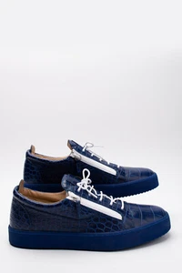 PVP €660 GIUSEPPE ZANOTTI Tenis de Cuero US16 UK15 EU49 Patrón de Cocodrilo - Imagen 1 de 8