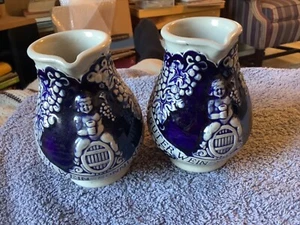 2 German Pottery Guter Wien-Sonnenschein Grape Design 4.75" Pitcher Jugs - Picture 1 of 10