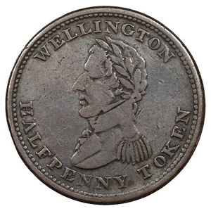 Canada - jeton 1/2 half penny token 1814 Wellington cuivre - jeton colonial - Imagen 1 de 2