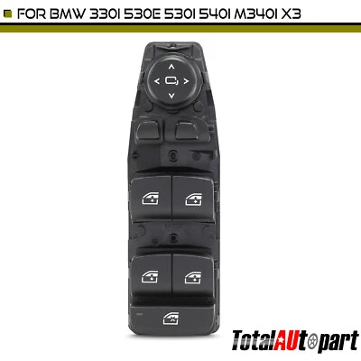 Interruptor de ventana eléctrica para BMW 330i 530e 530i 540i M340i X3 X4 delantero izquierdo lado del conductor Foto 1 de 4