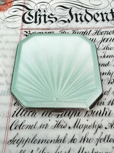 Exquisiter Art Deco Spiegel kompakt englisch Silber Meeresschaum Guilloche Emaille 1913 - Bild 1 von 24
