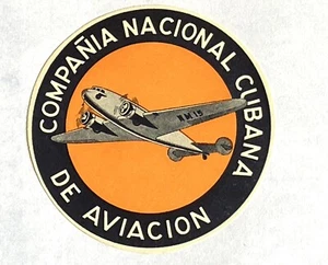 Vintage Cubana Airline Gepäckaufkleber - Bild 1 von 2