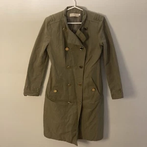 Tory Burch Women’s Trenchcoat Green Size M Lined - Picture 1 of 9