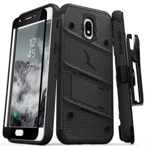Zizo Bolt Galaxy Amp Prime Rugged Holster Belt Clip Phone Case W/ Tempered Glass - Picture 1 of 12