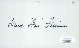 Dave Ferriss Boston Red Sox Signed 3x5 Index Card JSA Authenticated - Picture 1 of 2