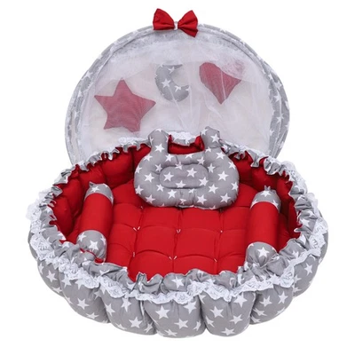 Reversible Baby Cotton Cushion Set with Mosquito Net – For Supervised Rest - Image 1 of 4