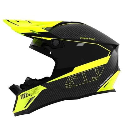 509 Altitude 2.0 Carbon Fiber Snowmobile Helmet Fidlock Vented Acid Green Foto 1 de 4