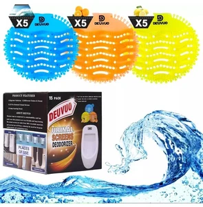 15 Urinal Screens Deodoriser Mat Anti Splash Toilet Fresh Fragrance for 30+ days - Picture 1 of 8