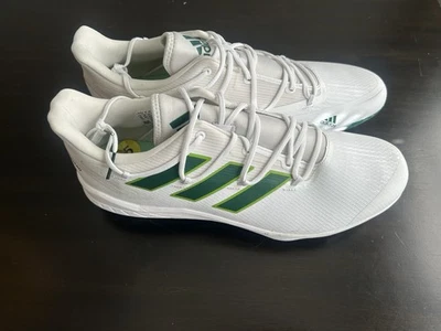 Novo! Chuteiras de beisebol masculinas ADIDAS ADIZERO AFTERBURNER METAL H00973 BRANCO/VERDE - Imagem 1 de 4