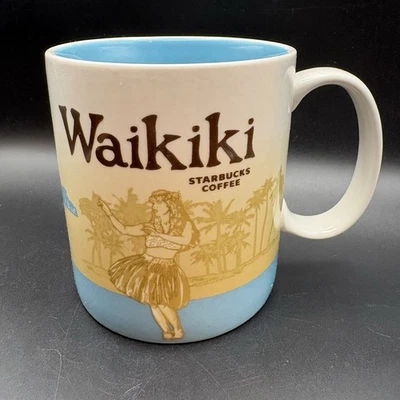 Starbucks Waikiki Hawaii Hula 2011 Coffee Mug Cup Collector Global Icon Series - Image 1 of 4