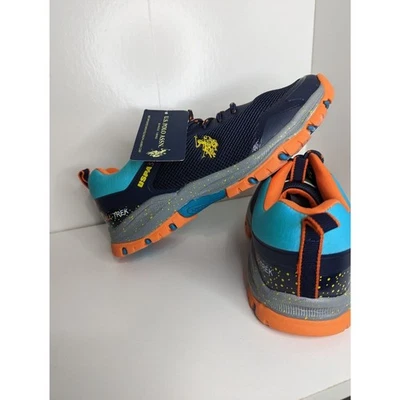 Zapatos Polo Assn de EE. UU. para mujer talla 8 azul marino naranja amarillo todo trekking zapatillas nuevas con etiquetas Foto 1 de 4